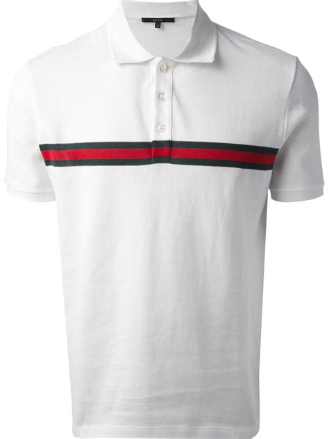 gucci white multi graphic collar shirt|Gucci polos for men.